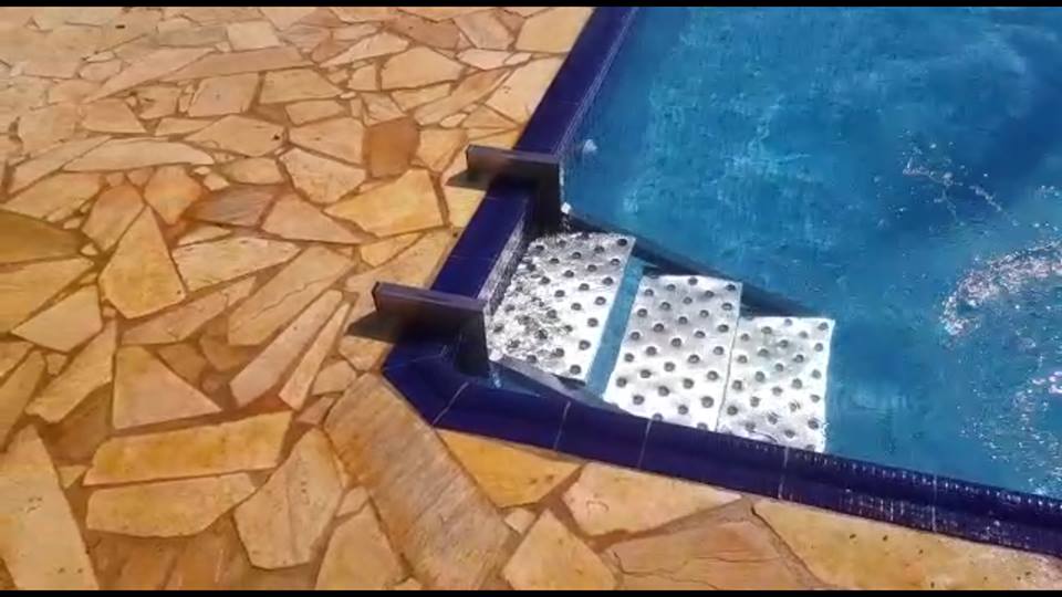 Escada para caes em deals piscina